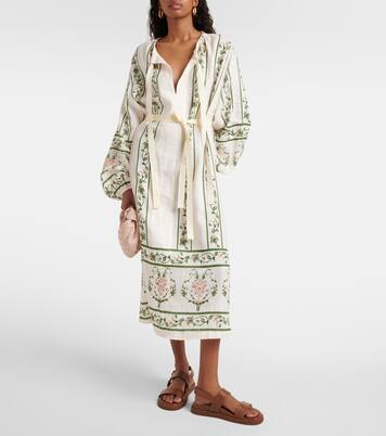 Robe midi Zircon Margarita Amanecer en coton | Agua by Agua Bendita