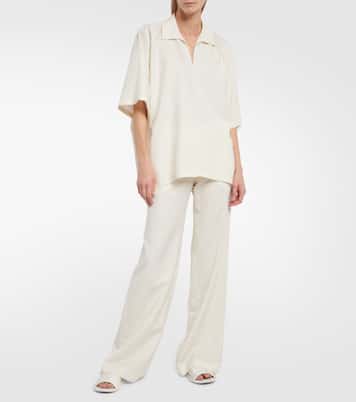 Foulard wool, silk and linen straight pants | The Row