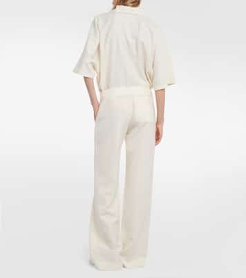 Foulard wool, silk and linen straight pants | The Row