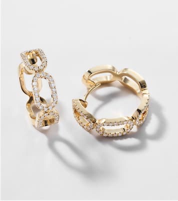 Ohrringe Link aus 18kt Gelbgold (750/1000) mit Diamanten | Bucherer Fine Jewellery