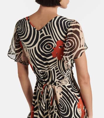 Robe longue Evie imprimée en soie  | Rixo
