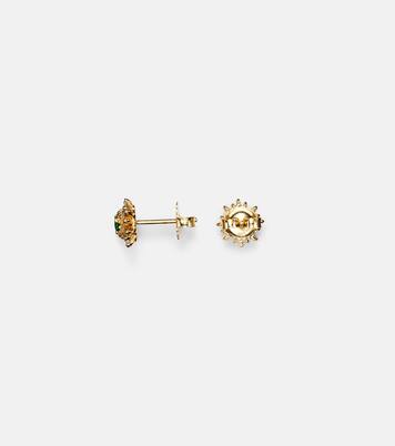 Boucles d'oreilles en or 18 ct, diamants et émeraudes | Suzanne Kalan