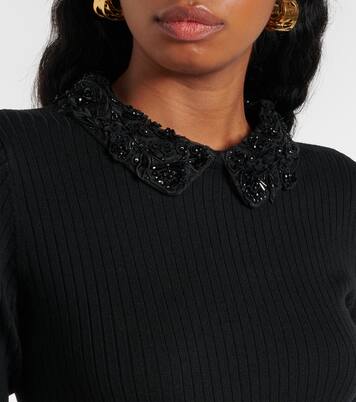 Verziertes Top aus Rippstrick | Carolina Herrera