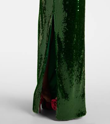 Robe longue à sequins et fleur | Magda Butrym