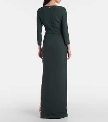 Abito lungo Mahir in crêpe drappeggiato | Safiyaa