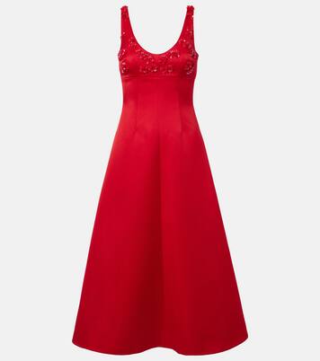 Robe midi Abella en satin à ornements | Emilia Wickstead