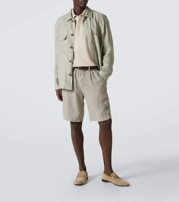 Cotton, linen, and silk polo shirt | Zegna