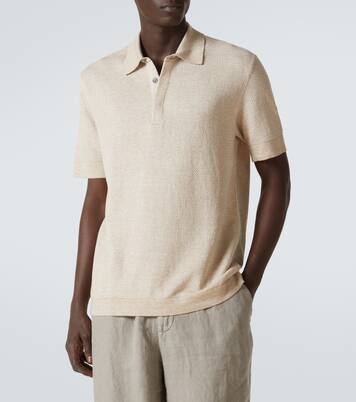 Cotton, linen, and silk polo shirt | Zegna