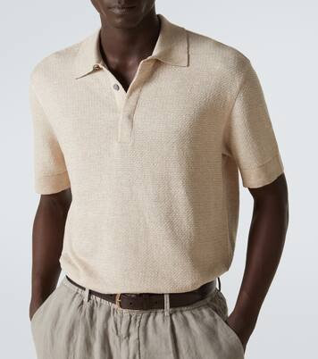 Cotton, linen, and silk polo shirt | Zegna