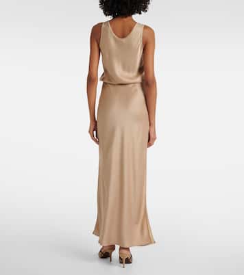 Satin maxi dress | Brunello Cucinelli