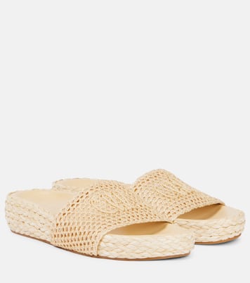Isla raffia-effect slides | Chloé