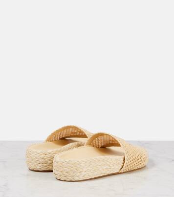 Isla raffia-effect slides | Chloé