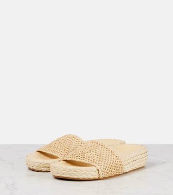 Isla raffia-effect slides | Chloé