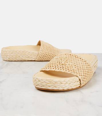 Isla raffia-effect slides | Chloé