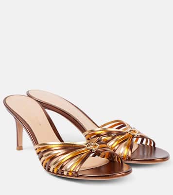 Sandalen Vyna 70 aus Metallic-Leder | Gianvito Rossi