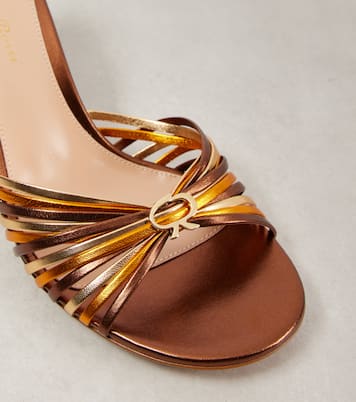 Sandalen Vyna 70 aus Metallic-Leder | Gianvito Rossi