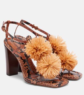 Isolde raffia-trimmed leather sandals | Ulla Johnson