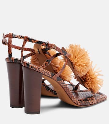 Isolde raffia-trimmed leather sandals | Ulla Johnson