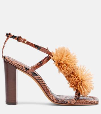 Isolde raffia-trimmed leather sandals | Ulla Johnson