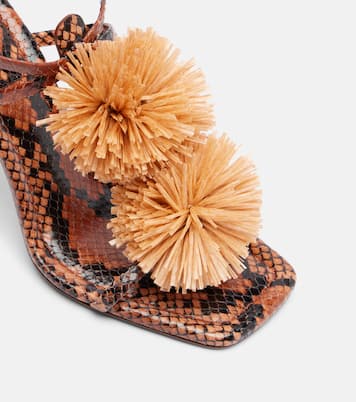 Isolde raffia-trimmed leather sandals | Ulla Johnson