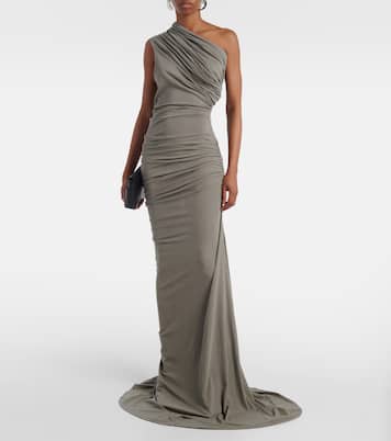 Pillar one-shoulder cotton-blend gown | Entire Studios