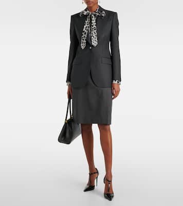 Jupe midi en laine vierge | Dolce&Gabbana