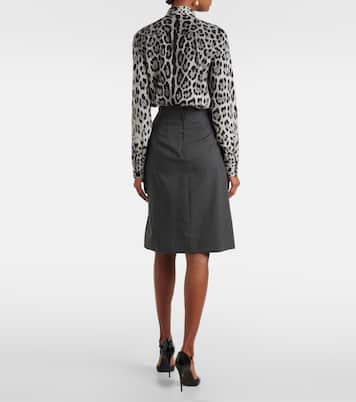 Jupe midi en laine vierge | Dolce&Gabbana