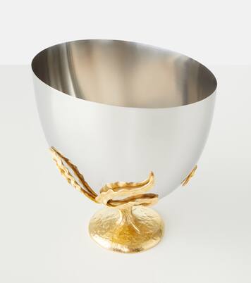 Fern gold-plated stainless steel ice bucket | L'Objet