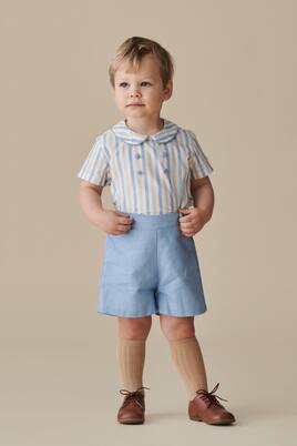 Baby Fantino linen and cotton playsuit | La Coqueta