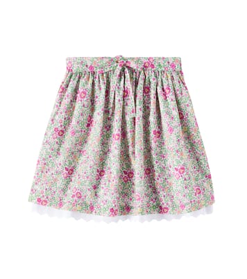 Luna lace-trimmed floral cotton skirt | La Coqueta