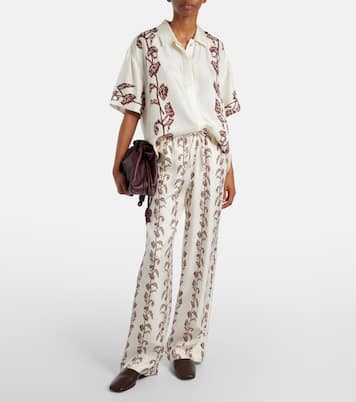 Weite Hose Aurelia aus Seiden-Twill | Asceno