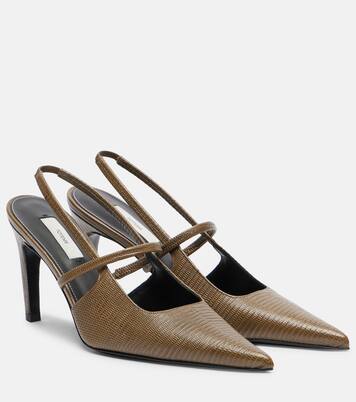 85 lizard-effect leather slingback pumps | Toteme