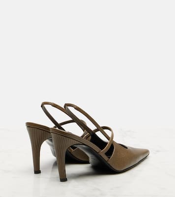 85 lizard-effect leather slingback pumps | Toteme