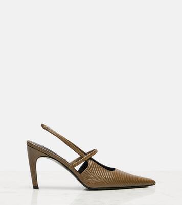 85 lizard-effect leather slingback pumps | Toteme
