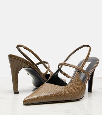 85 lizard-effect leather slingback pumps | Toteme