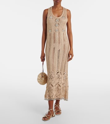Verziertes Midikleid aus Häkelstrick | Rabanne