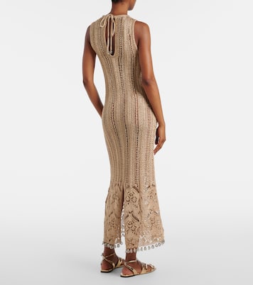 Verziertes Midikleid aus Häkelstrick | Rabanne