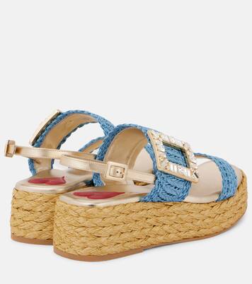 Espa 60 raffia platform slingback sandals | Roger Vivier