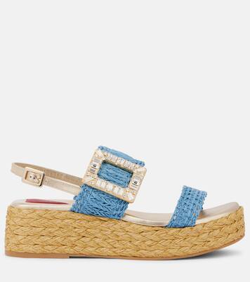 Espa 60 raffia platform slingback sandals | Roger Vivier