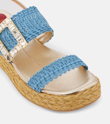 Espa 60 raffia platform slingback sandals | Roger Vivier