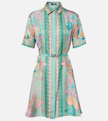 Hemdblusenkleid Underwater Barocco aus Seiden-Twill | Versace