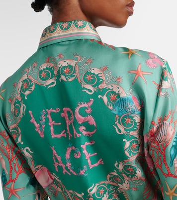 Hemdblusenkleid Underwater Barocco aus Seiden-Twill | Versace