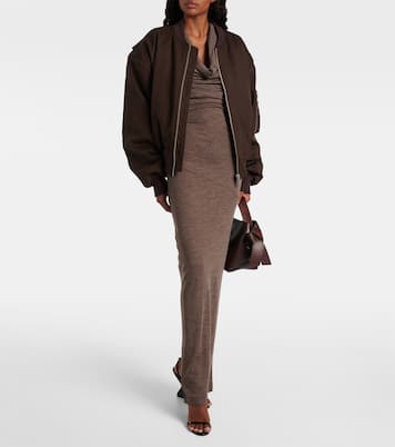 Draped semi-sheer wool maxi dress | Entire Studios