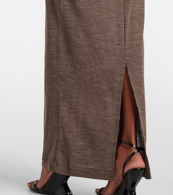 Draped semi-sheer wool maxi dress | Entire Studios