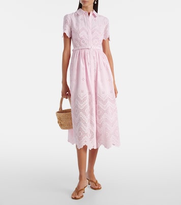 Broderie anglaise cotton midi dress | Self-Portrait