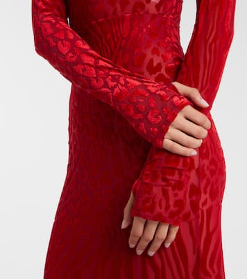 Robe longue imprimée à col roulé | Alex Perry