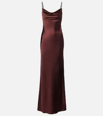 Robe aus Satin mit Kristallen | Self-Portrait