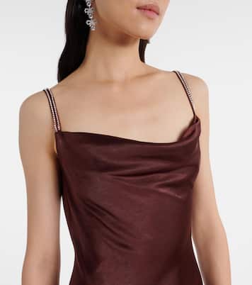 Robe aus Satin mit Kristallen | Self-Portrait