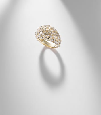Ring Dôme Fleurie aus 9kt Gelb- und Weißgold (375/1000) mit Diamanten | Yvonne Léon