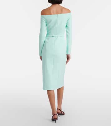 Jay floral-appliqué crêpe midi dress | Safiyaa